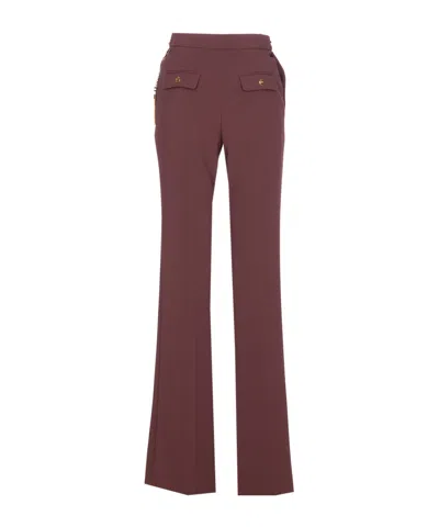 Elisabetta Franchi Tailored Straight Leg Trousers With Minimalist Design In Red