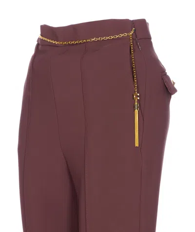 Elisabetta Franchi Tailored Straight Leg Trousers With Minimalist Design In Red