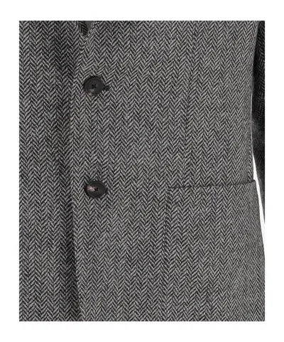 Tagliatore Men Dark Grey Tweed Single-breasted Blazer, 40 Luxury Blazers For Men Darveys In Gray
