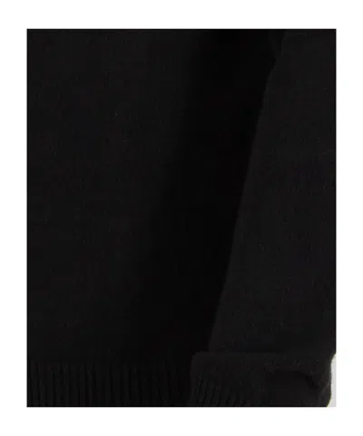 Stone Island High Collar Pullover With Buttoned Placket And Logo Patch In Black