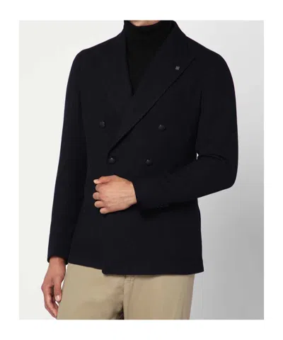 Tagliatore Double-breasted Virgin Wool Jacket In Black