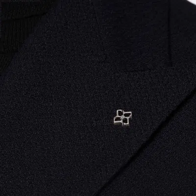 Tagliatore Double-breasted Virgin Wool Jacket In Black