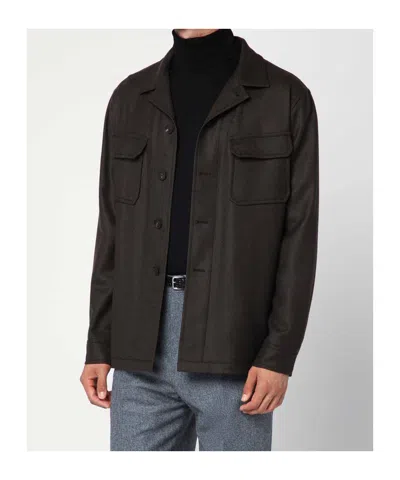 Tagliatore Wool Jacket With Chest Pockets And Collar In Black