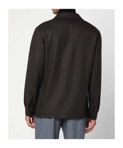 Tagliatore Wool Jacket With Chest Pockets And Collar In Black