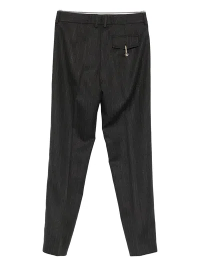 Liu •jo Tailored Gray Trousers With Subtle Pinstripe Design In Black