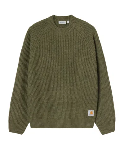 Carhartt Work In Progress Firth Oversize Ribbed Crewneck Sweater In Green