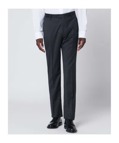 Tagliatore Gray Single-breasted Wool Suit In Blue