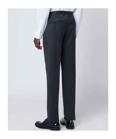 Tagliatore Gray Single-breasted Wool Suit In Blue