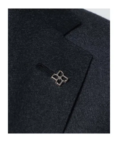 Tagliatore Gray Single-breasted Wool Suit In Blue