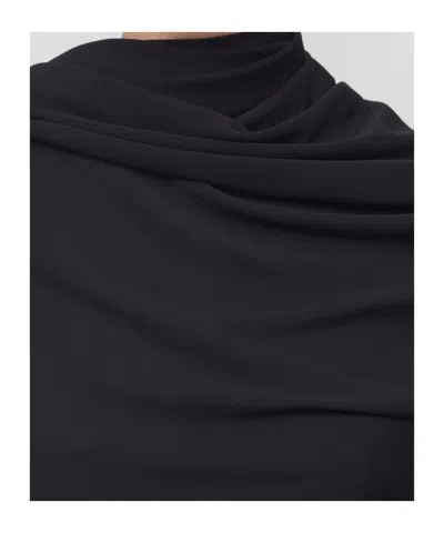 The Row Isadra Draped Crepe-jersey Top In Black