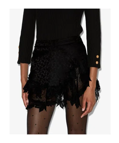 Isabel Marant Reana Lace-trimmed Skirt In Black