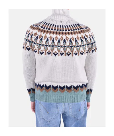 Dondup Chic Turtle Neck Knit Sweater In Blue