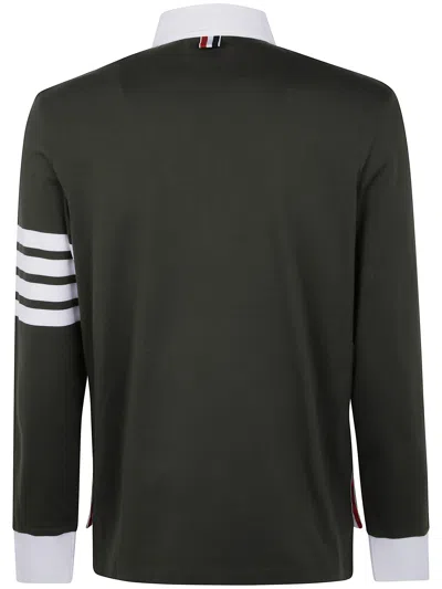 Thom Browne Classic Fit Long Sleeve Rugby In Med Weight Jersey With En In Green