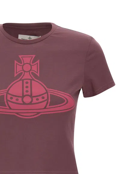 Vivienne Westwood Burgundy Paris Orb Mini Peru T-shirt In Pink