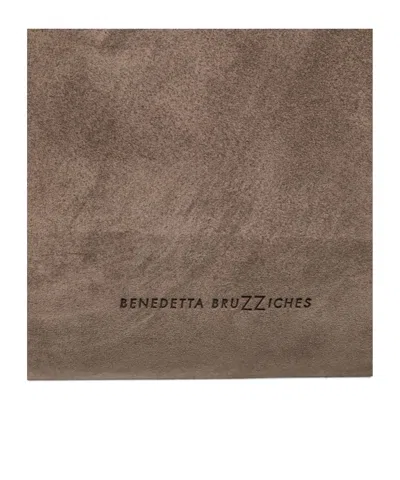 Benedetta Bruzziches Structured Calfskin Handbag With Metallic Clasp In Brown