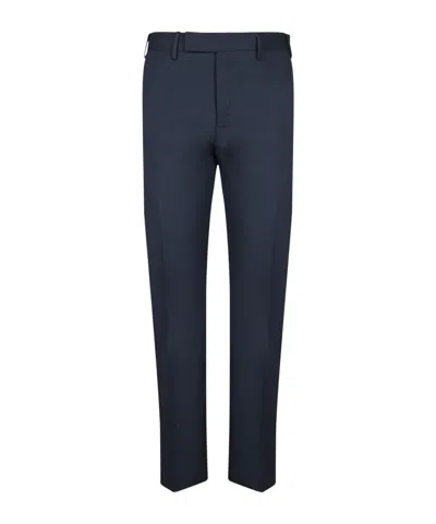 Pt Torino Tailored Cotton Trousers In Blue