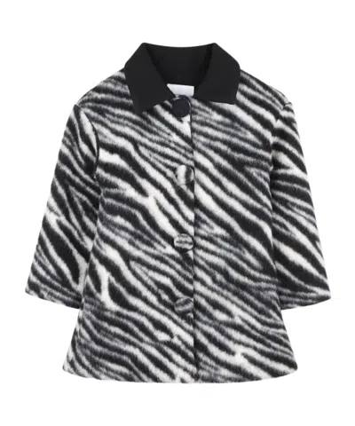Marc Jacobs Girl's Zebra Faux Fur Coat In Black