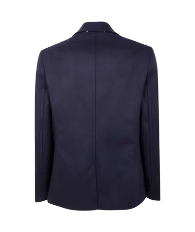 Paul Smith Double-breasted Men's Coat Notched Lapels In Blue