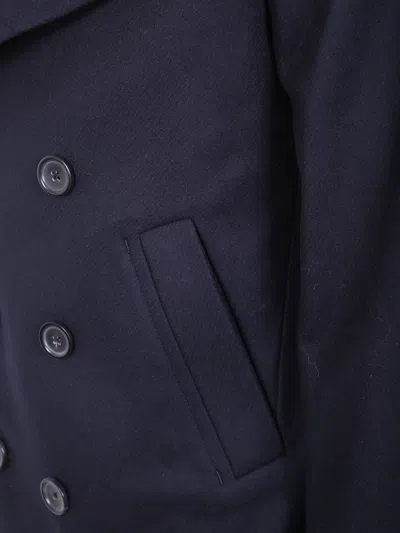 Paul Smith Double-breasted Men's Coat Notched Lapels In Blue