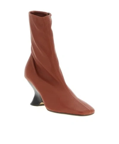 Dries Van Noten Ankle Boots With Square Toe And Unique Heel In Multi