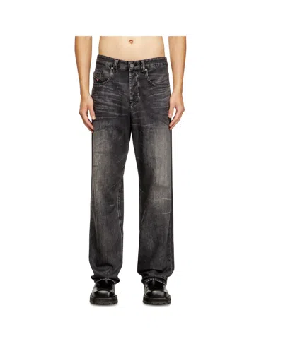Diesel Gray Relaxed 2001 D-macro Jeans In Black