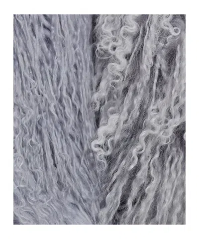 Misbhv Long-sleeve Fur Coat With Pockets In Gray