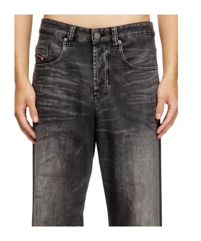 Diesel Gray Relaxed 2001 D-macro Jeans In Black