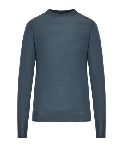 Roberto Collina Crew Neck Wool Sweater In Blue