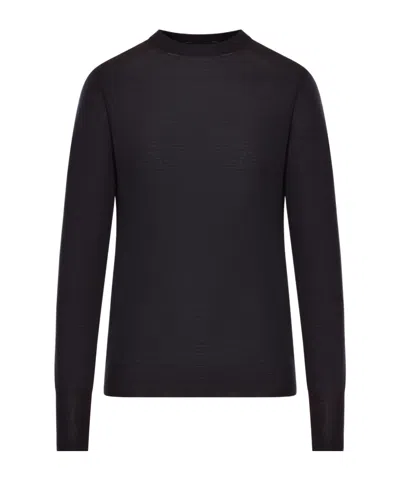 Roberto Collina Crew Neck Wool Sweater In Black