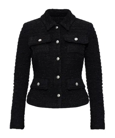 Misbhv Single-breasted Tweed Jacket In Black