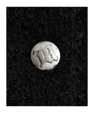 Misbhv Single-breasted Tweed Jacket In Black