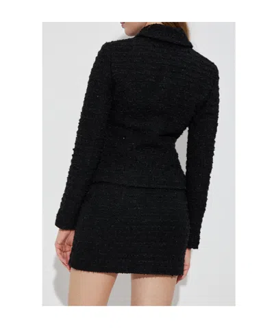 Misbhv Single-breasted Tweed Jacket In Black