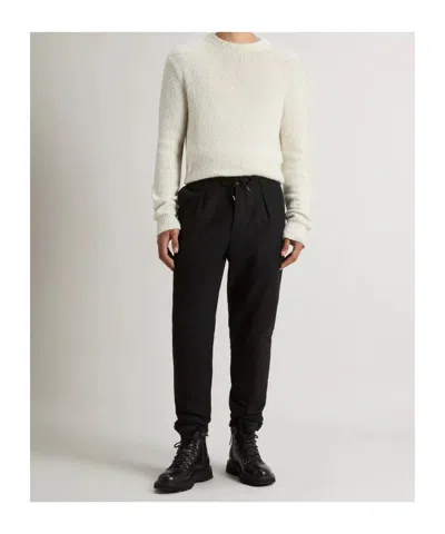 Woolrich Pleated Drawstring Trousers In Black