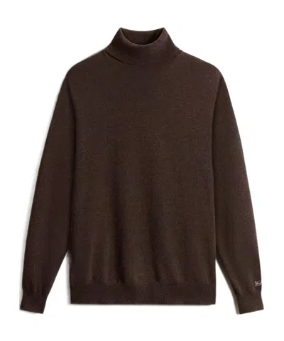 Woolrich Cozy Turtleneck Sweater Long Sleeves In Brown