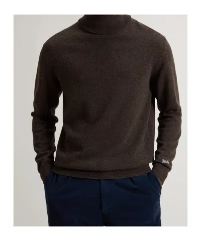 Woolrich Cozy Turtleneck Sweater Long Sleeves In Brown