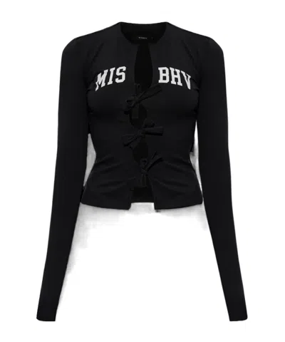 Misbhv Varsity Bows Longsleeve Top In Black