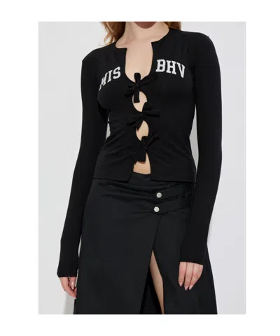 Misbhv Varsity Bows Longsleeve Top In Black