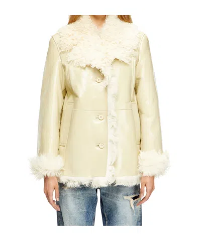 Diesel L-aconic Button-up Regular Fit Coat In Brown