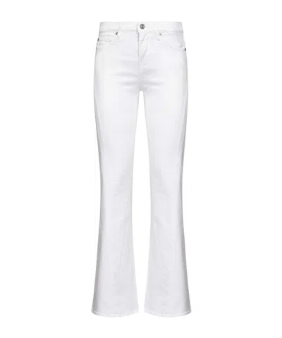 7 For All Mankind Womens High Rise Split Hems Bootcut Jeans In White
