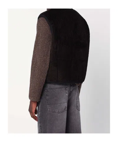 Our Legacy Brown Ribbed Velvet Zip-up Waistcoat In Brown