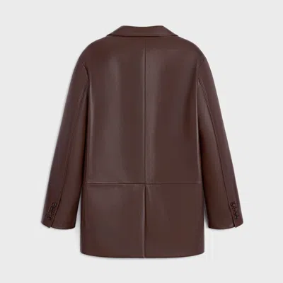 Celine Tailored Jacket In Soft Lambskin In Brown