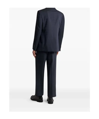 Etro Jacquard Wool Blazer In Blue