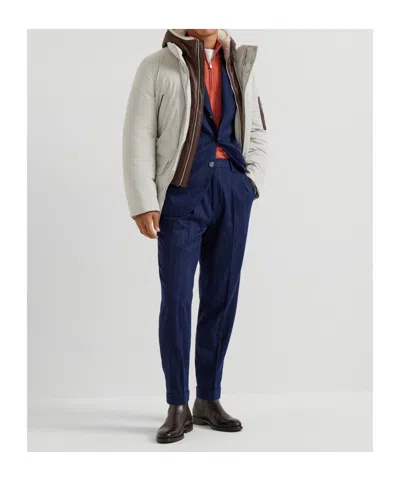 Brunello Cucinelli Cashmere Sweater With Half Zip In Red