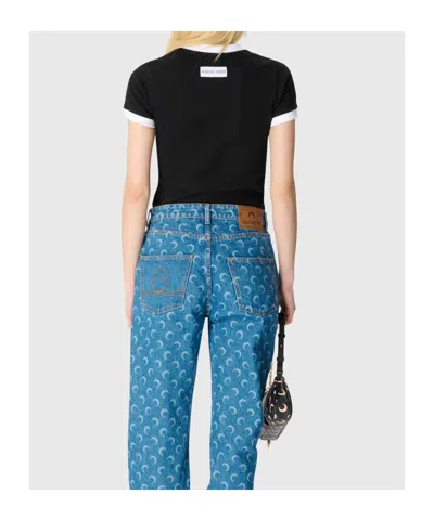 Marine Serre T-shirt E Polo Nero In Multi