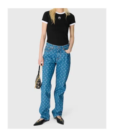 Marine Serre T-shirt E Polo Nero In Multi