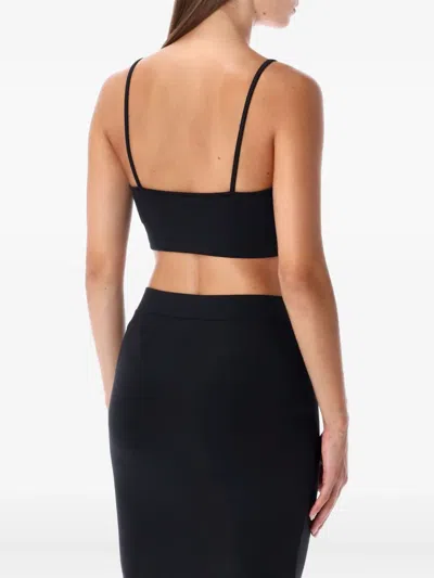 Off-white Sleek Spaghetti Strap Top In Black