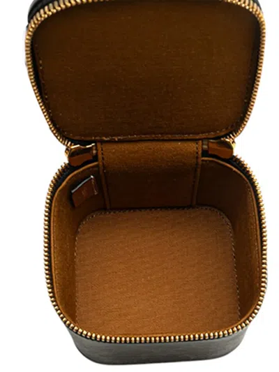 Pre-owned Celine 2024 Mini Triomphe Coated Canvas Vanity Case Satchel In Brown