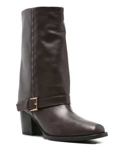 Evaluna High Heels Ankle Boots In Brown