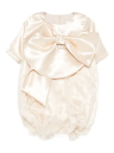 蝴蝶结缀饰蕾丝连体衣