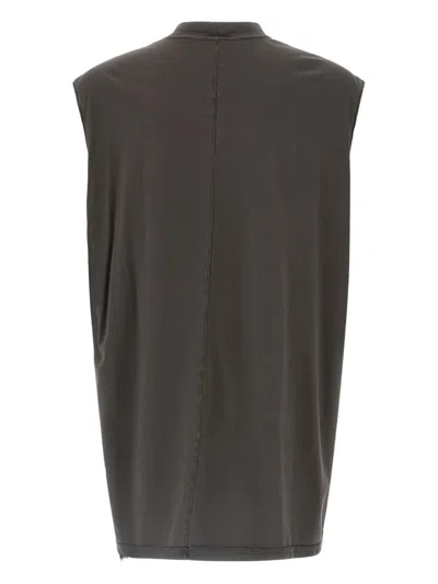 Rick Owens Drkshdw Graphic Print Sleeveless Top With Back Seam In Brown